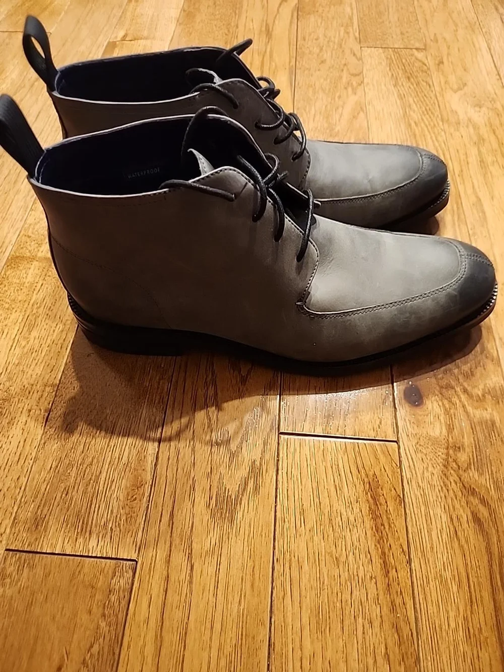 Cole Haan Men’s Size 8.5M Gray/olive Leather Waterproof Chukka Boots Grand.OS